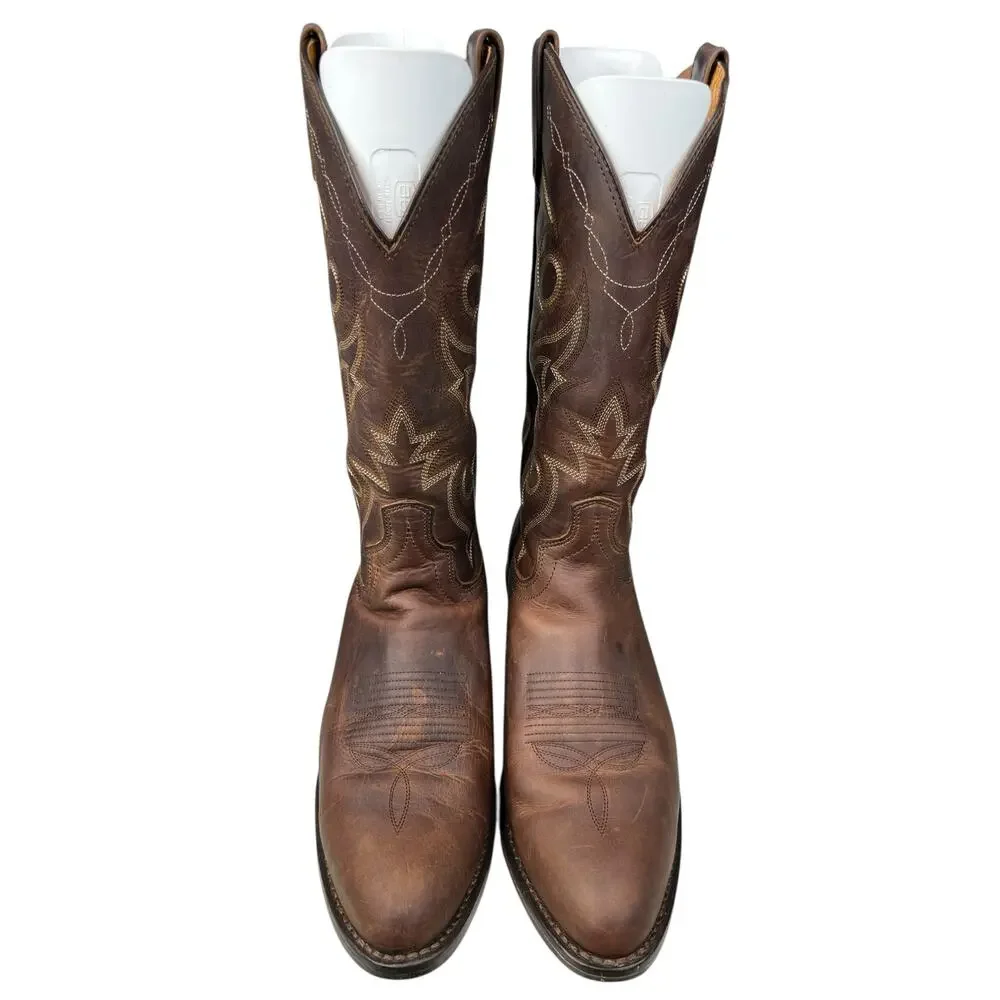 Dan Post Men’s Brown Leather Western Cowboy Boot Size US 10 D